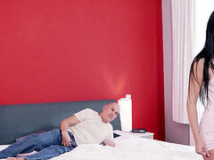 Brunette, Tjekke, Far, Lille kvinde, Mager, Teenager