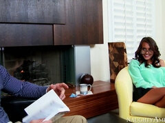 Janice Griffith's naughty student self - Big cocks, cum on pussy, ass licking, and cowgirl action!