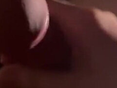 Beautiful Tranny Jerks off Big Cock and Cums