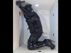 Glory hole fetish slut in boots and PVC services many hard rubber cocks