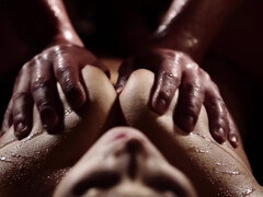 아메리카인, 엉덩이, 콘돔, 도기스타일, 핸드잡, 대단히, 보지, 짧은 머리