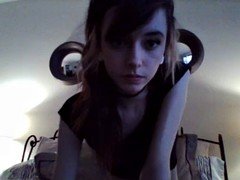 Skinny girl playing with herself