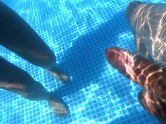 Risky Sex in the Pool Outside 9 Months Pregnant