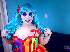 super-naughty Clown blows on balloons and hard-on! Can I make your lollipop POP!? *Short*