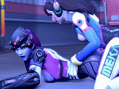 steaming huge dicked Widowmaker futa pounding hard with heroes