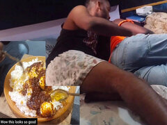 Černé, Pár, Ženský, Jídlo, Manželka v domácnosti, Masturbace, Dospělé, Manželka