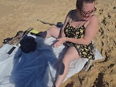 Leie, Wohlbeleibte schöne frauen, Strand, Blasen, Französisch, Öffentlich, Muschi