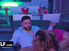 Mylf Labs, Barbie Dracula, Lilly Hall & Mimi Rodriguez get naughty in a cosplay party with big dicks, kissing, and cumshots