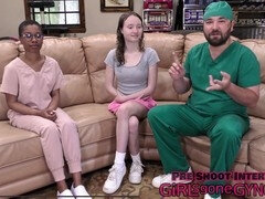 The naughty medic role play with Serena Morgan in a medical fetish scenario