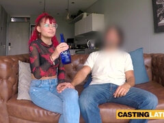 Amatør, Stor pik, Langt ned i halsen, Pik, Briller, Latinsk, Lille kvinde, Bryster