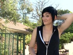 Punk cutie and Jenna Ivory have hot lesbian sex poolside