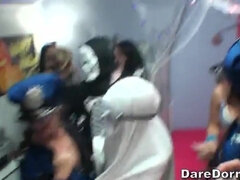 Cul, Blonde, Brunette brune, Collège université, Fête, Petite femme, Maigrichonne, Uniforme