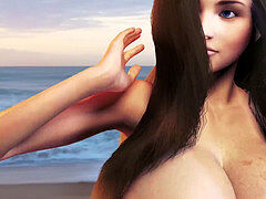 Big titty teenage Dancing on the Beach - funbag Expansion Petite Girl jiggling