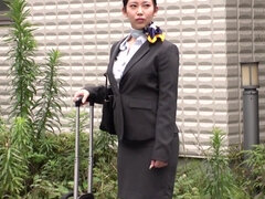Naughty asian teen stewardess uniform sex