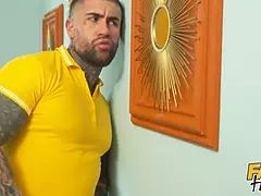 Fake hostel - filthy yoga professor creampies his gf in the other room