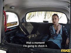 Faux taxi Freya Dee has her pussy banged in a violated taxi