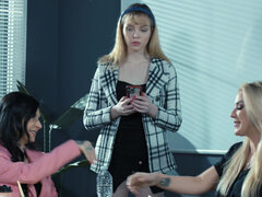 큰 가슴, 대단히, 밀프, 자연의 가슴, 사무실, 보지, 관음증이 있는 사람