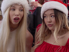 Lulu chu and Kenzie Reeves xmas threesome