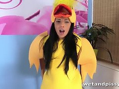 Gina Devine's tight pussy gets pounded while she's drenched in pee