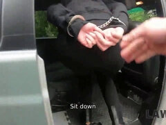 Leanne Lace gets her tight pussy drilled by security guard in cage