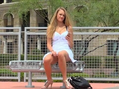 女, Hd, ヌーディスト, 一人, スカートのぞき, のぞき