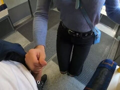 Risky Blowjob In London Train. Caught by Stranger Cum on Face 4K ELLA BOLT