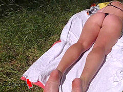 Ameriški, Velika rit, Velik kurac, Bikinke, Fafanje, Zunanji izliv, Dekle drka tiča