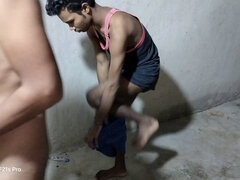 Two young Indian studs satisfy their desires in a private room