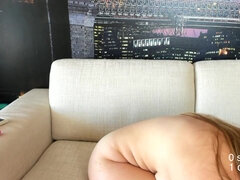 Hot PAWG masturbating - Big ass blonde uses dildo machine solo on webcam