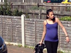 Pregnant neighbour washing car (non nude)