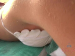 Amatööri, Ranta, Ruskeahiuksinen, Paljastelu, Tyttöystävä, Ajeltu, Tissit, Märkä