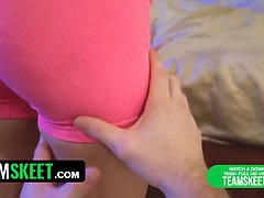Violet Gem's tight pussy bounces on stepbro's dick in hot POV action