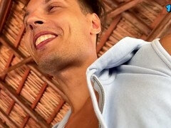 Mini bikini beauty undresses while playing beer pong in a fun game