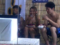 Ασιάτης, Μπικίνι, Ξανθιά, Βυζαρού, Ερωτικός, Ηδ, Μουνί, Τρίο