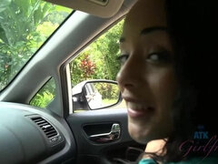 Holly jerks you off in the car