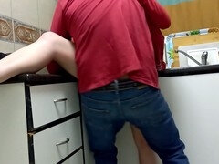 Amatéři, Creampie, Nohy, Kuchyně, Výprask, Orgasmus, Drobounká, Spandex