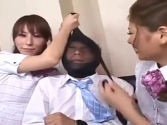 Breathtaking fem-dom group sex adult video in office