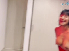 Anal, Gros seins, Brunette brune, Lingerie, Massage