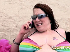 Desire Deluca bbw bathing suit at the Beach deepthroating and Fucking