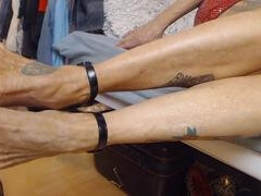 Αμερικάνος, Πόδια, Ώριμη, Μόνος, Τατουάζ