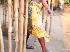 Afrikansk, Stor stjärt, Svart, Fångad, Ebenholts, Mogen, Utomhus, Trekant