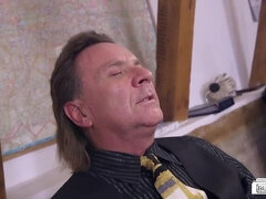 Big-breasted MILF secretary provides a sloppy blowjob and gobbles up cum in passionate German office encounter