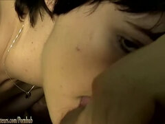 Cute casting couch girl giving a blowjob