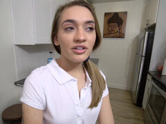 Nerdy stepsister Sera Ryder helps her stepbro with morning wood