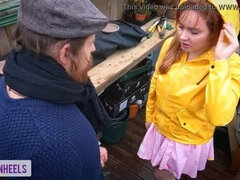 'Please don't tell my Parents' - Squirting Slut Gets Caught in Shed and Ass Fucked - Shannon Heels