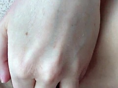 Clitoral masturbation with cock. Pussy fuck. Cum inside vagina. Creampie and fisting. Female orgasm. Close up