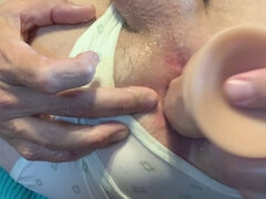 아마추어, 항문, 딜도, 게이, 거대한 딜도, 빼빼한, 혼자, 장난감들