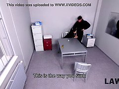 Leanne Lace gets her tight pussy drilled in a cage by a law enforcement officer