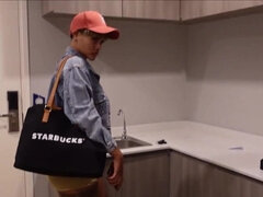 Big breasts beauty twerks and takes a facial as well