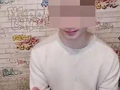 Teen boy jerks off and swallows cum